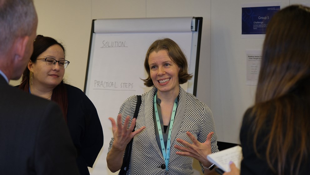 Group of people having a discussion